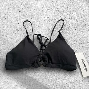 ISwaves Triangle Bikini Top with Textured Fabric and O-Ring Detail